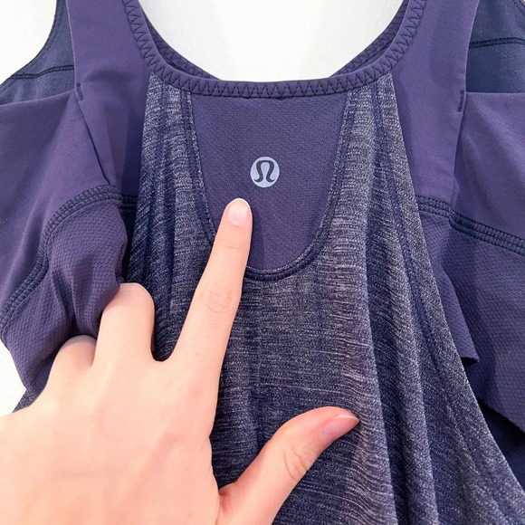 Lululemon Purple Built In Bra Adjustable Cut Out Athletic Athleisure Tank Top 4 - Picture 6 of 8